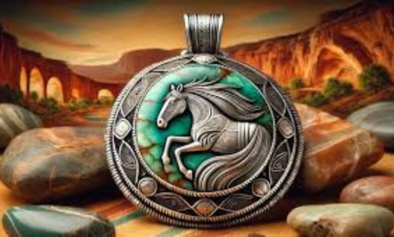 loren thomas begay wild horse magnasite pendant